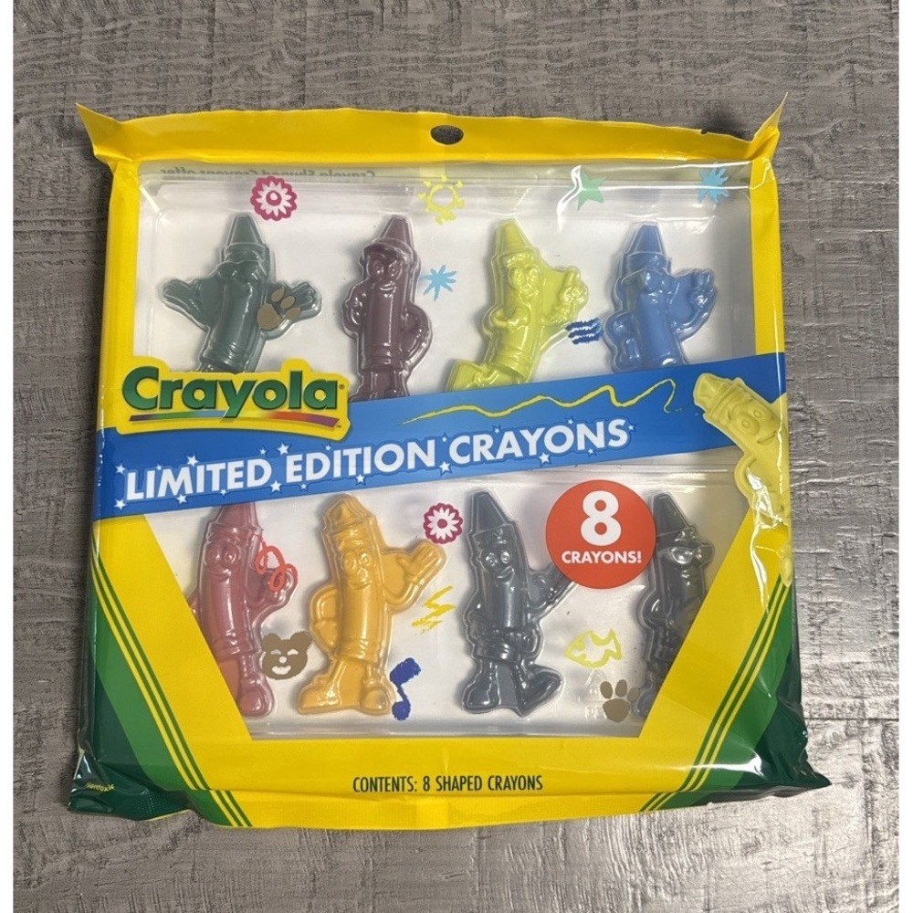 Crayola 2025 Limited Edition Character Shaped Crayons 8 Retired Colors Dandelion